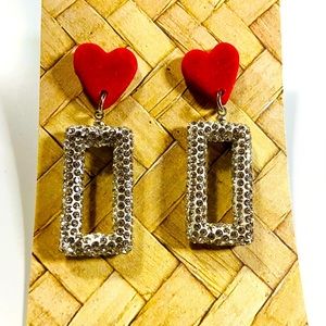 Valentine rhinestone costume jewelry - dangle earrings